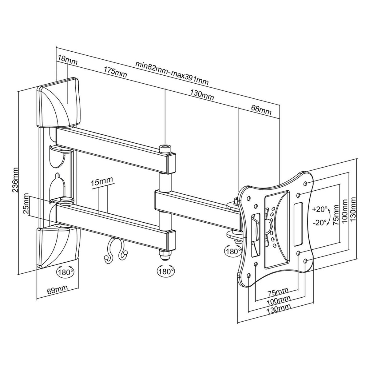 TV Statīvs MacLean MC-719 27" 13" 15 kg